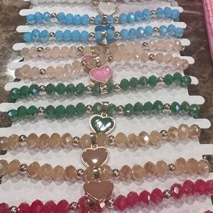 Beaded Heart Bracelets - Available In Various Colors